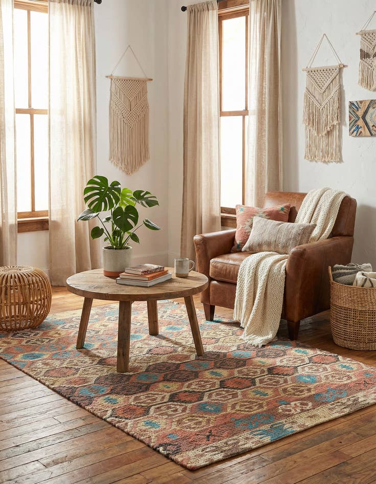 Detail image of 4' 1 x 6' 1 Hand Braided Chenille Jute Rug