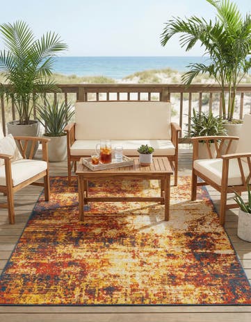 5' 3 x 8' Easy-Clean Coastal Indoor / Outdoor Rug