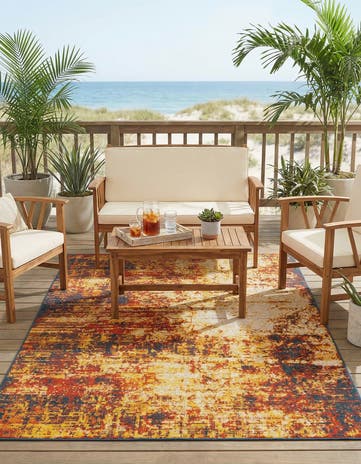5' 3 x 8' Easy-Clean Coastal Indoor / Outdoor Rug