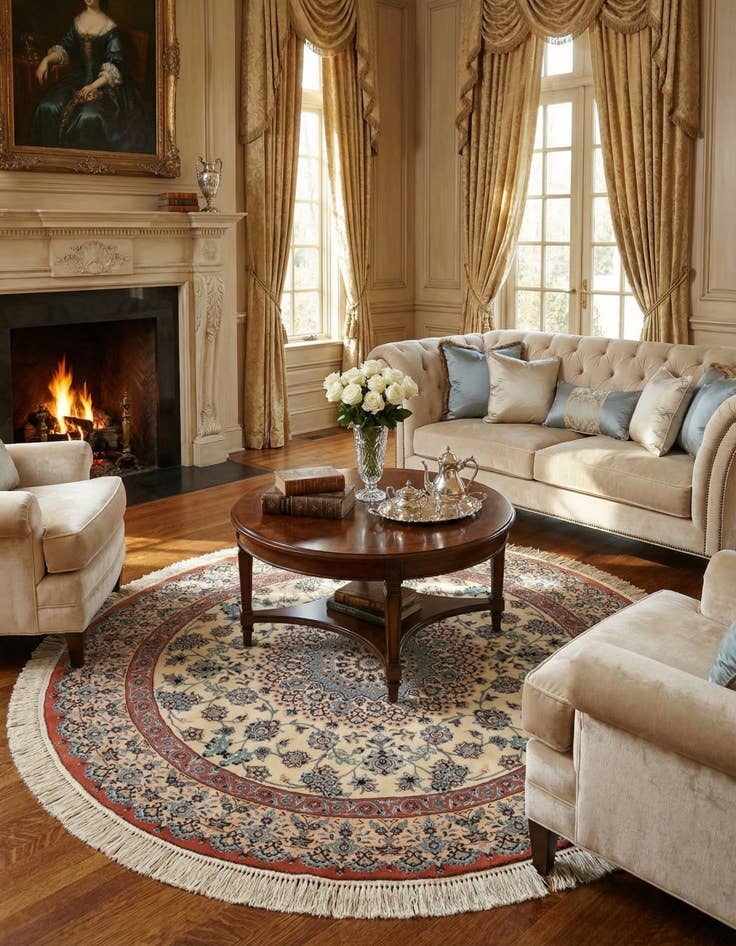 Detail image of 5' 3 x 5' 3 Nain Round Rug