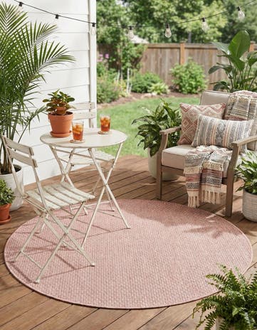 4' x 4' Easy-Clean Solid Indoor / Outdoor Round Rug