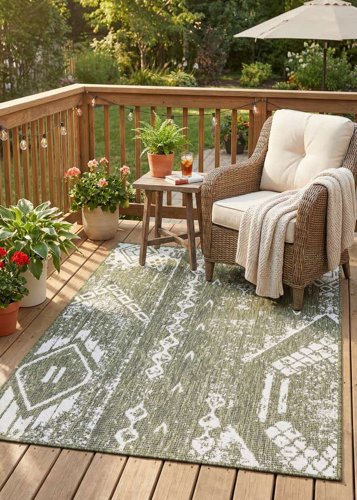 4' x 6' Easy-Clean Bohemian Indoor / Outdoor Rug