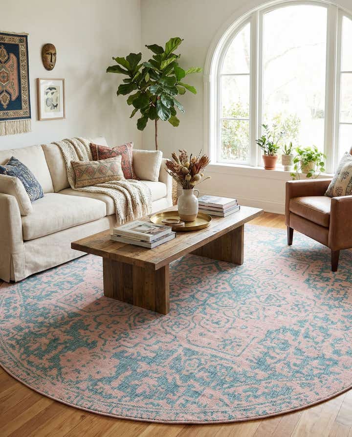 10' 8 x 10' 8 Easy-Clean Jill Zarin Dubai Indoor / Outdoor Round Rug
