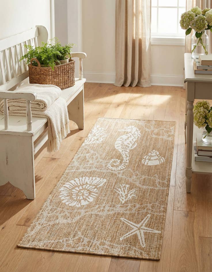 Detail image of 2' x 4' Easy-Clean Coastal Indoor / Outdoor Runner Rug