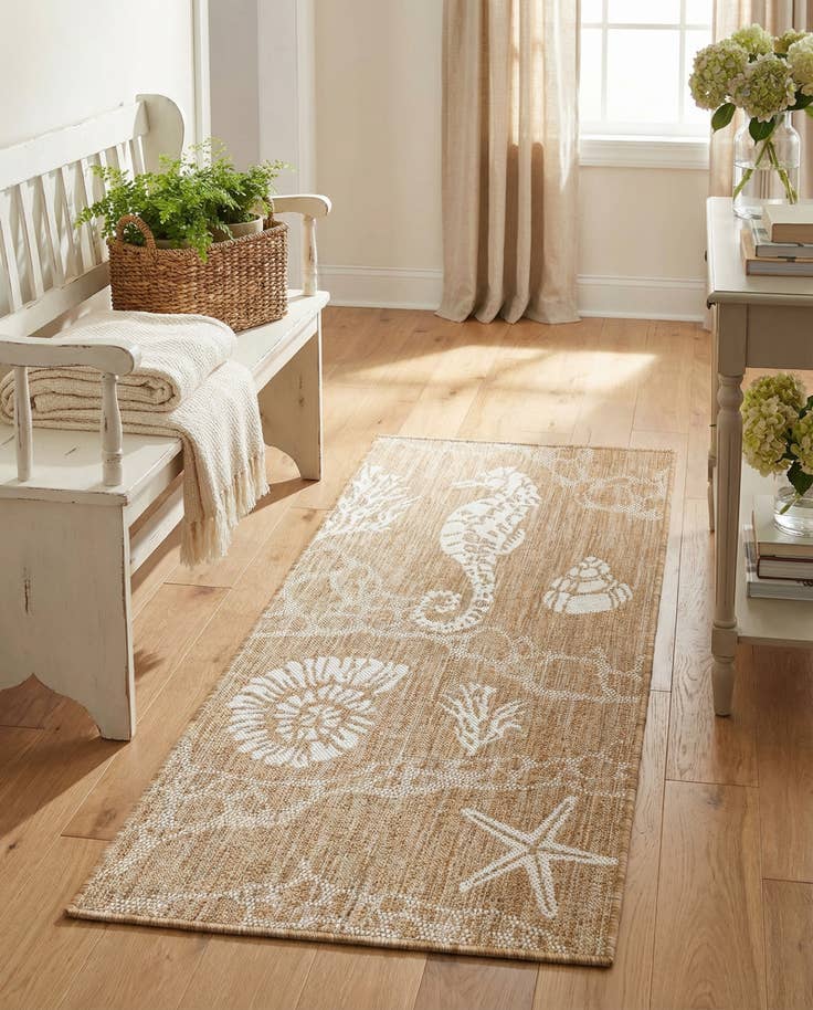 Detail image of 2' x 4' Easy-Clean Coastal Indoor / Outdoor Runner Rug