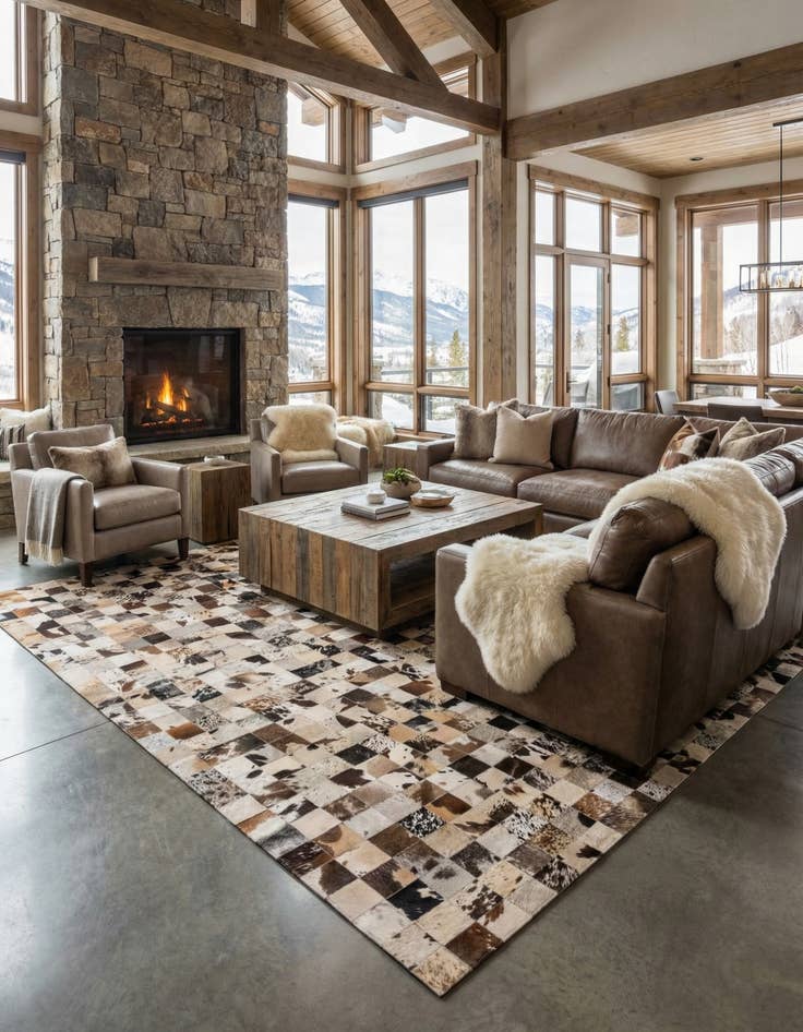 Detail image of  8' x 10' Cowhide Leather Rug