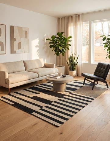 5' x 6' 8 Hand Woven Kilim Modern Wool Rug
