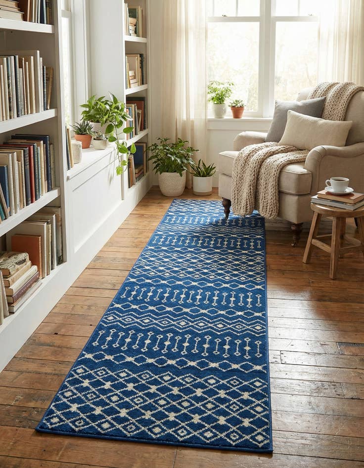 Detail image of  2' 7 x 12' Moroccan Trellis Runner Rug