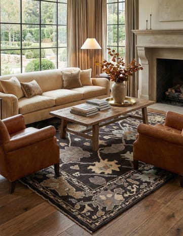 10' 5 x 14' Hand Knotted Oushak Wool Rug