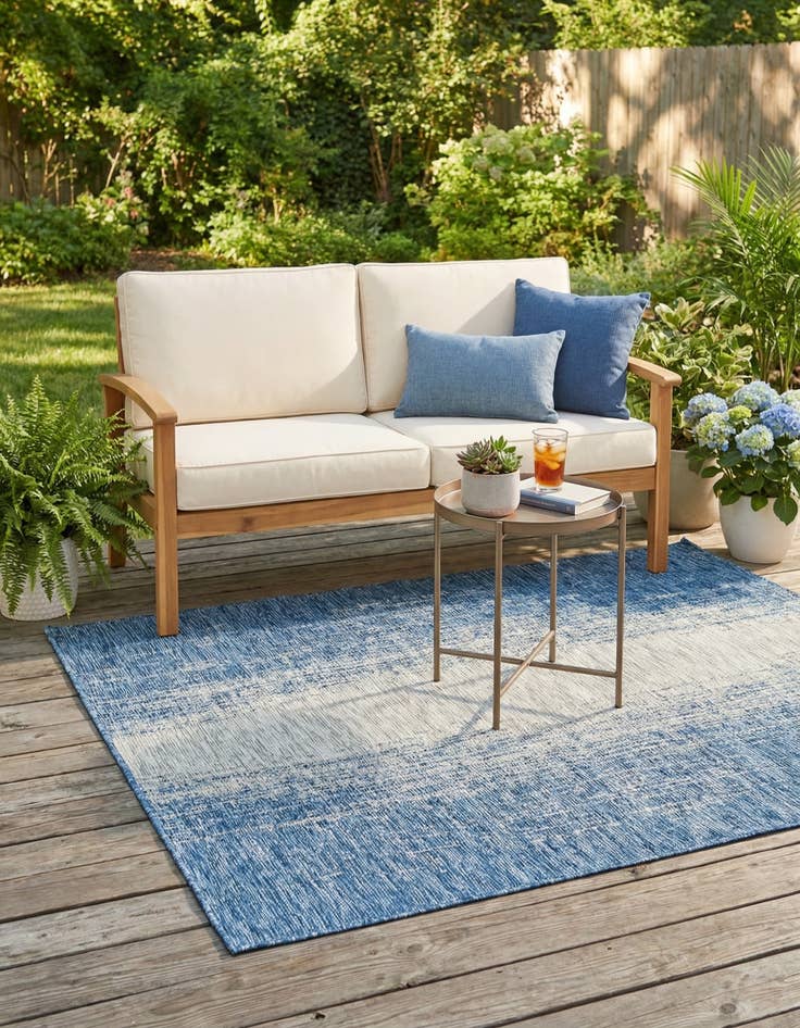 Detail image of  4' x 6'  Washable Modern Indoor / Outdoor Rug