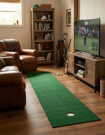 Green Golf Rug Runner