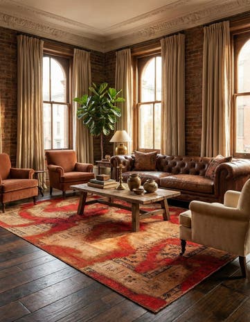 6' 4 x 9' 8 Vintage Royal Wool Rug