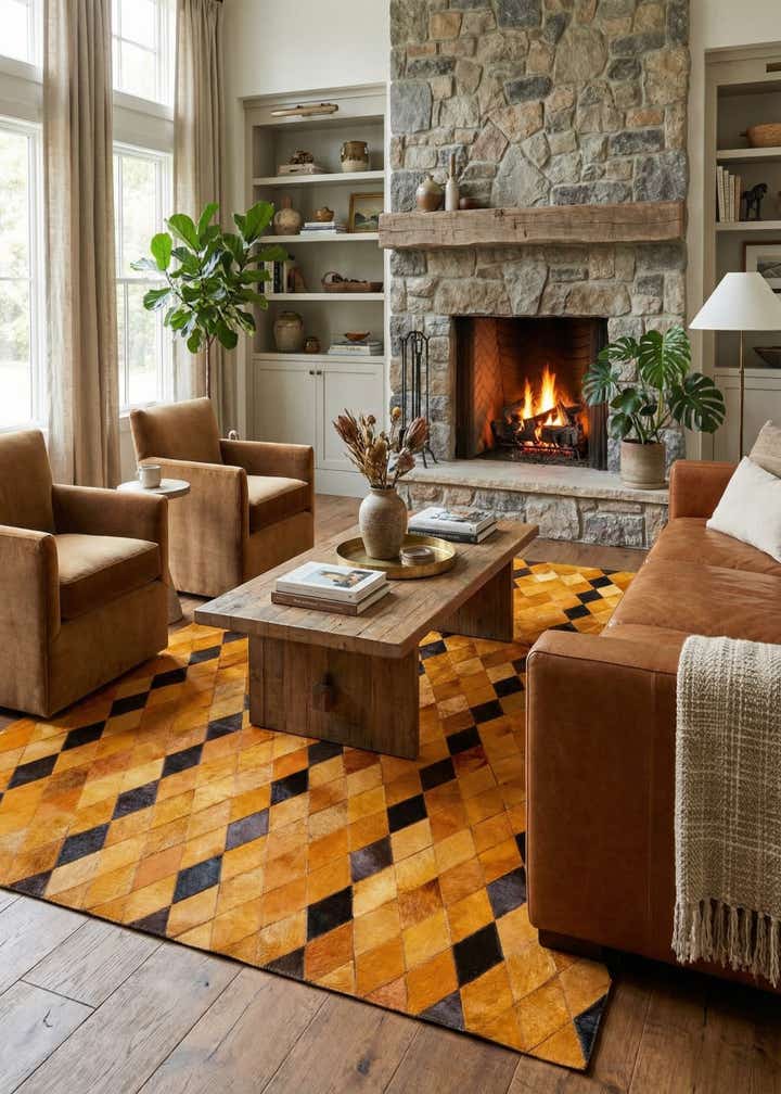 5' 1 x 8' 1 Cowhide Stocks Rug