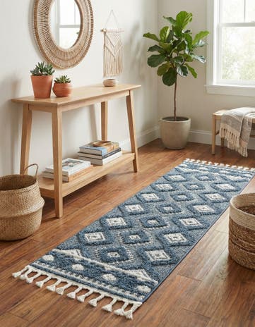 Blue Boho Runner Rug
