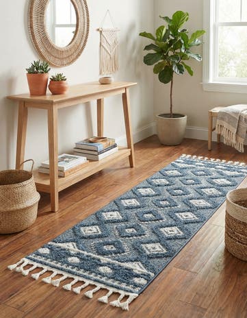 Blue Boho Runner Rug