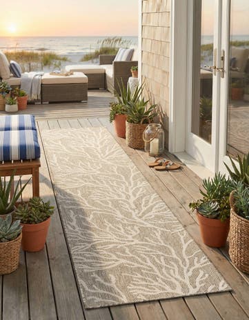 2' 7 x 12' Easy-Clean Coastal Indoor / Outdoor Runner Rug