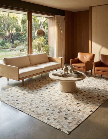 5' 1 x 8' Cowhide Leather Rug