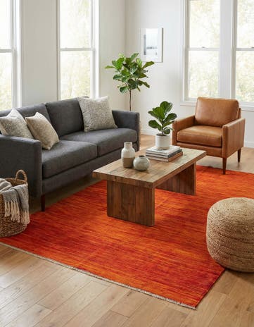 4' 7 x 6' 6 Hand Woven Kilim Modern Wool Rug