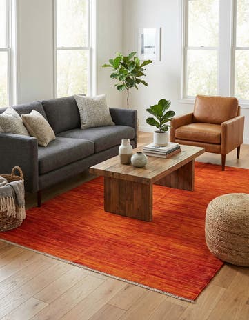 4' 7 x 6' 6 Hand Woven Kilim Modern Wool Rug