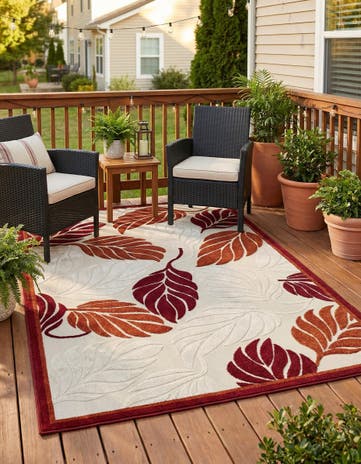 6' x 9' Easy-Clean Botanical Indoor / Outdoor Rug