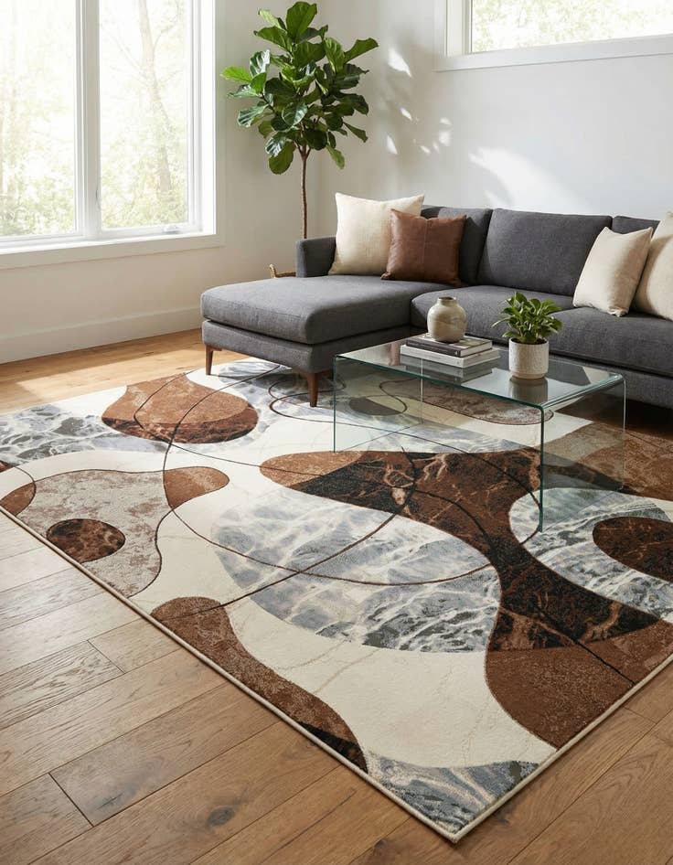 Detail image of 8' x 10'  Washable Modern Indoor / Outdoor Rug