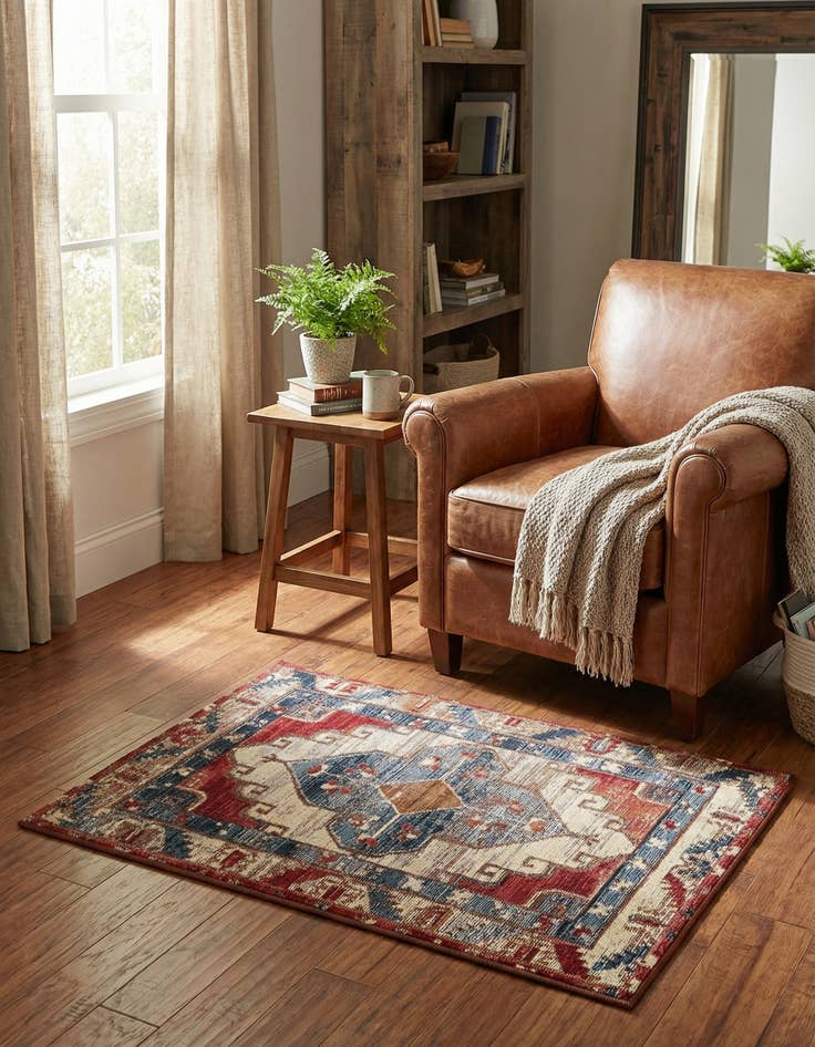 Detail image of 2' x 3'  Washable Traditional Indoor / Outdoor Rug