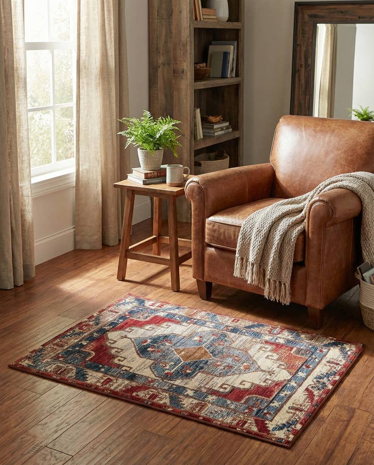 Detail image of 2' x 3' Easy-Clean Traditional Indoor / Outdoor Rug