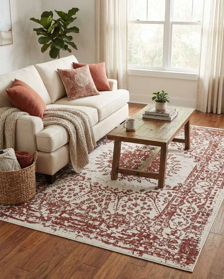 6' x 9' Easy-Clean Traditional Indoor / Outdoor Rug