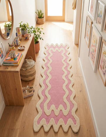 2' 7 x 10' Happy Rugs Wiggles Wool Runner