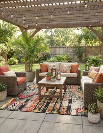 7' 10 x 7' 10 Easy-Clean Casablanca Indoor / Outdoor Square Rug