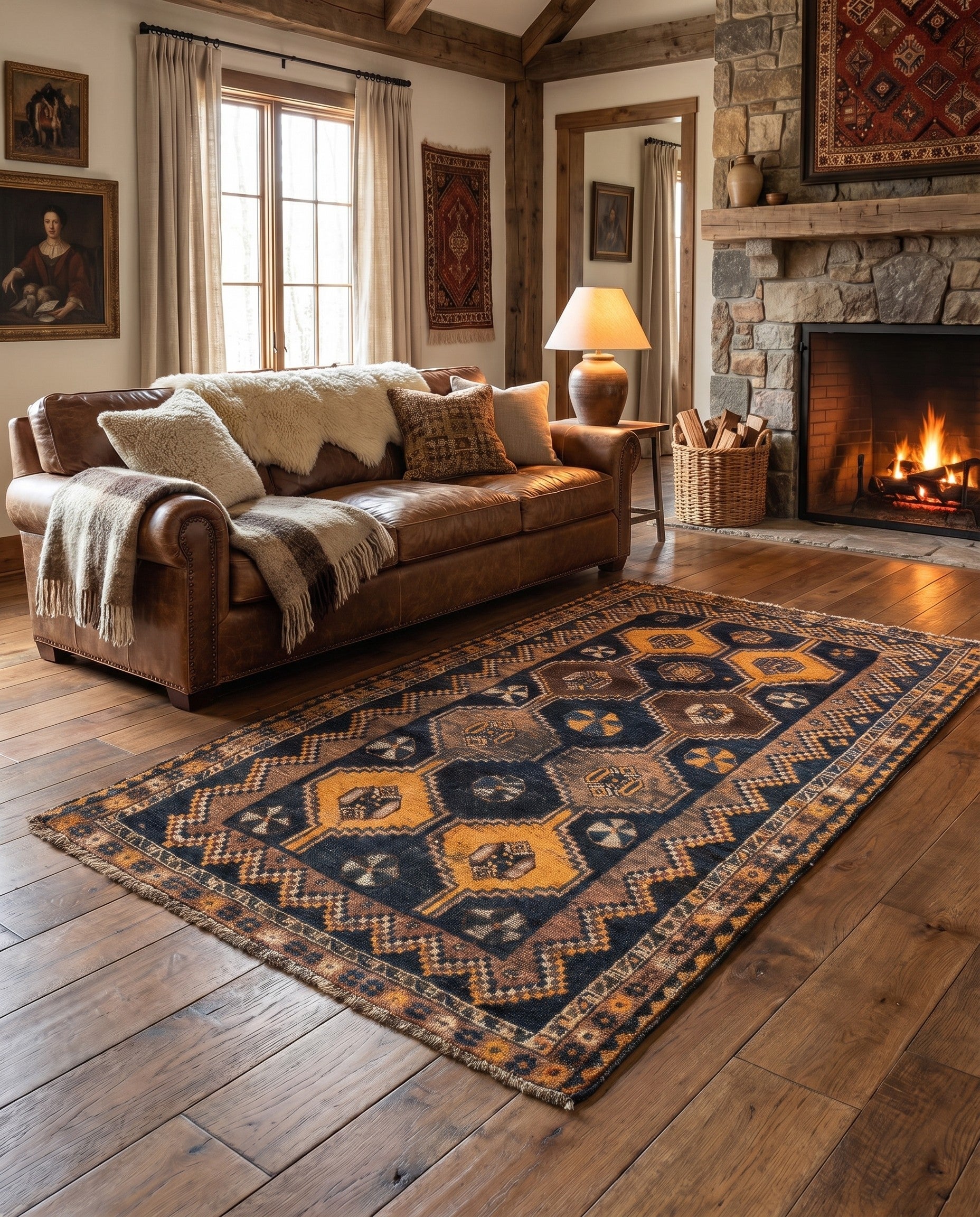 4' 1 x 6' 9 Hamedan Rug