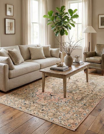 4' 7 x 6' 7 Hand Knotted Ultra Vintage Persian Wool Rug