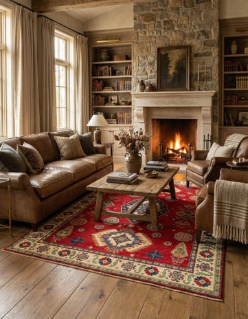 5' 7 x 8' Hand Knotted Kazak Rug