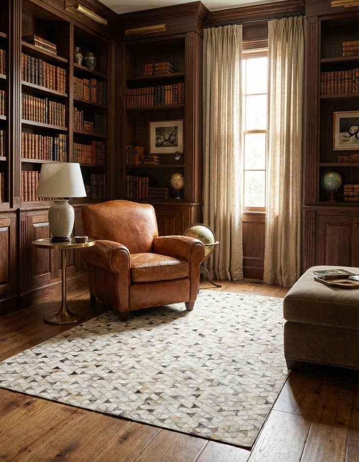 Detail image of 5' x 7' 9 Cowhide Leather Rug