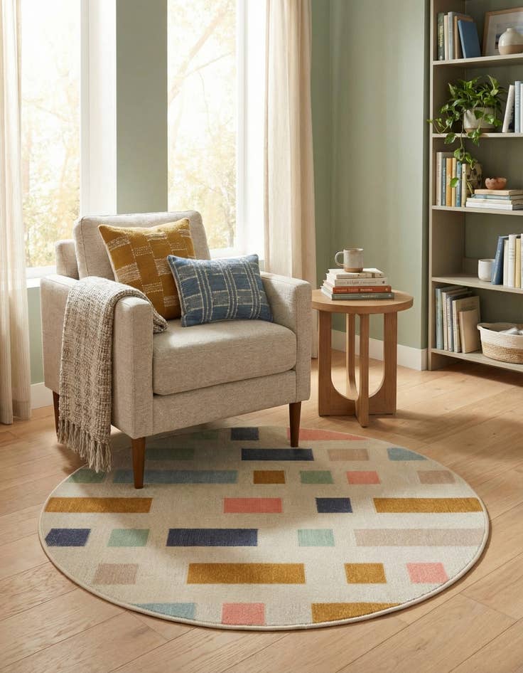 Detail image of 3' 3 x 3' 3 Lotus Round Rug