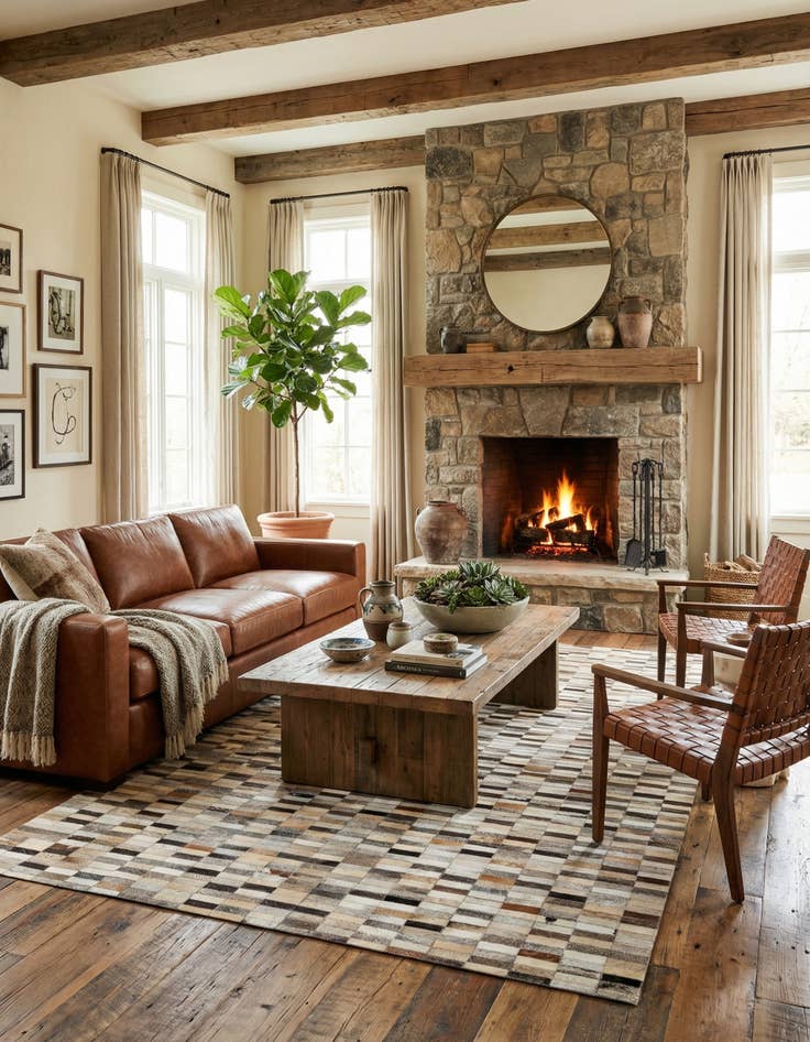 Detail image of 5' 1 x 7' 11 Cowhide Stocks Rug