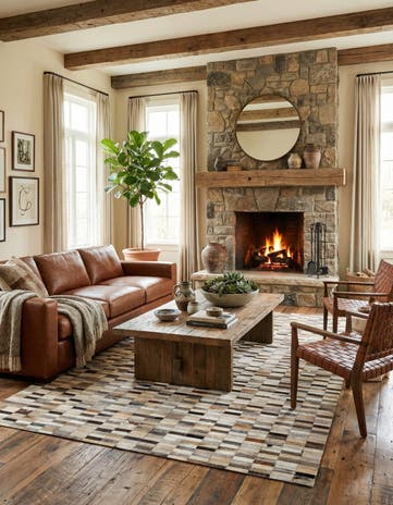 5' 1 x 7' 11 Cowhide Stocks Rug