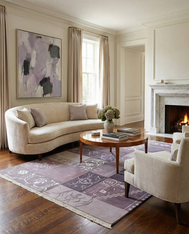 Detail image of 4' 6 x 6' 9 Hand Knotted Darya Wool Rug