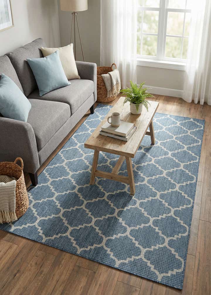 6' x 9' Easy-Clean Trellis Indoor / Outdoor Rug
