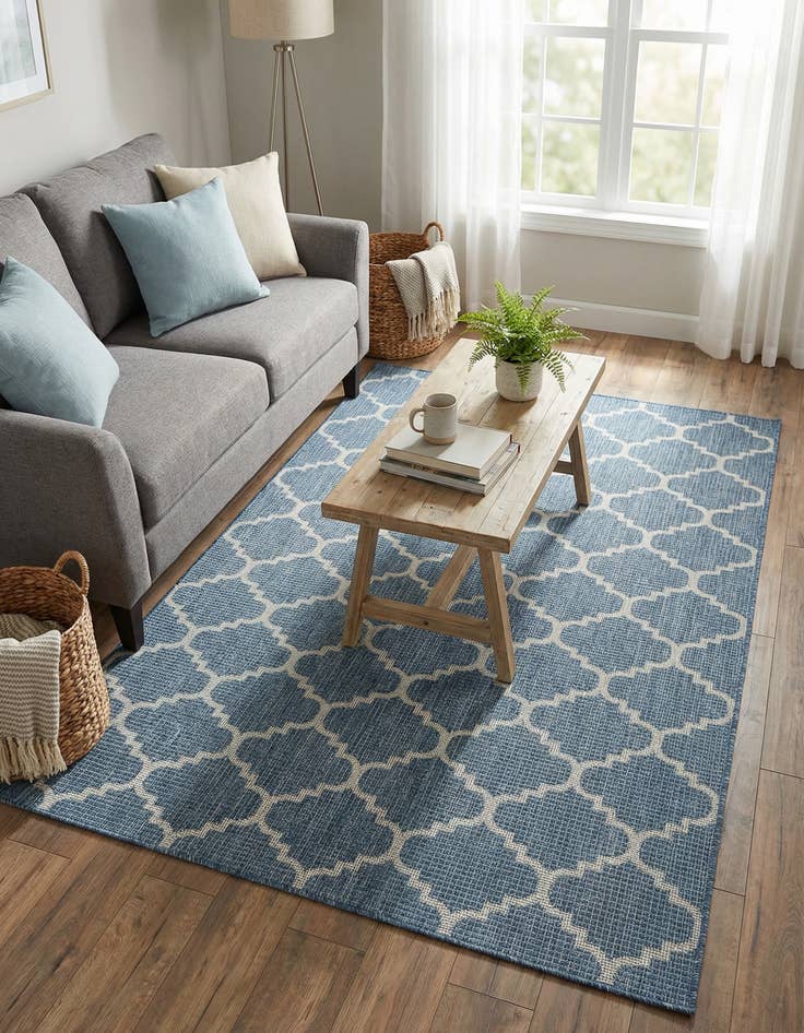Detail image of 6' x 9'  Washable Trellis Indoor / Outdoor Rug