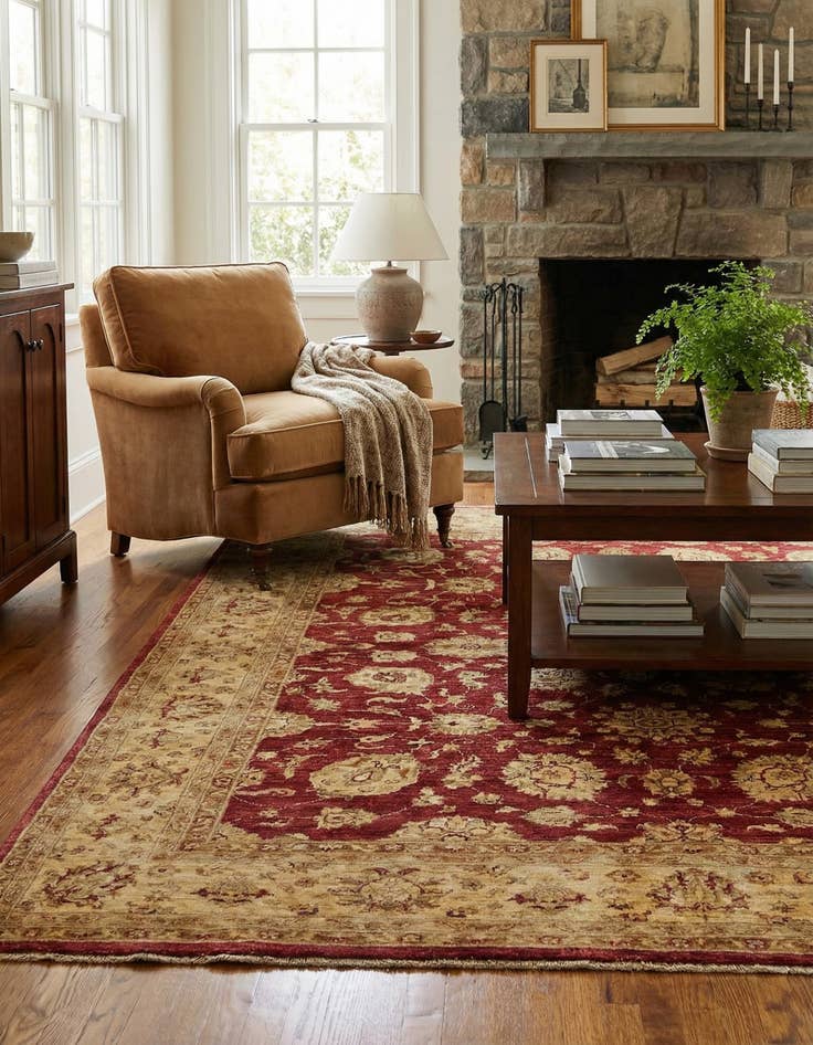 Detail image of  4' 10 x 6' 3  Hand Knotted Peshawar Ziegler Rug