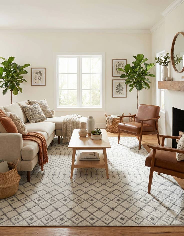 Detail image of  9' x 12' Moroccan Trellis Rug