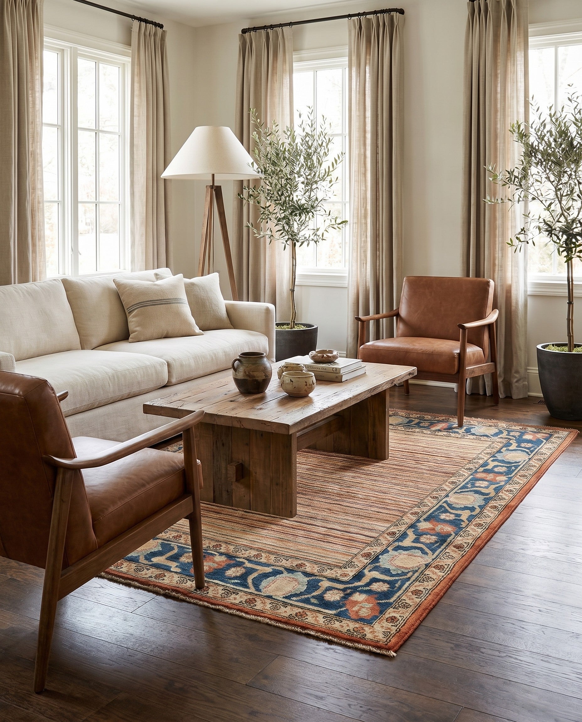 4' 10 x 6' 6 Hand Knotted Modern Ziegler Wool Rug