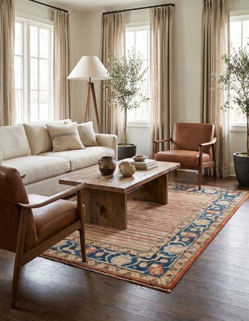 4' 10 x 6' 6 Hand Knotted Modern Ziegler Wool Rug