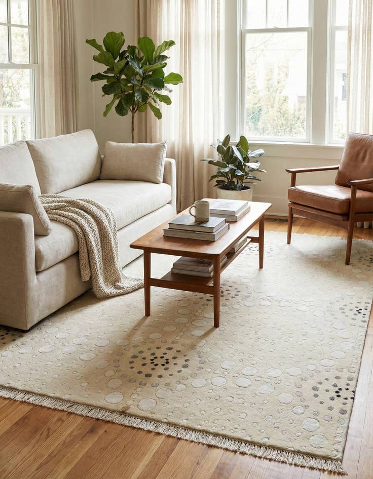 Detail image of 4' 7 x 6' 9  Hand Knotted Darya Wool Rug