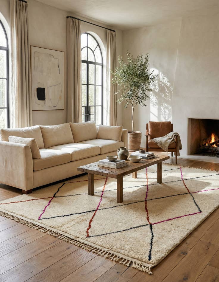 Detail image of 7' 1 x 10'  Hand Knotted Moroccan Wool Rug