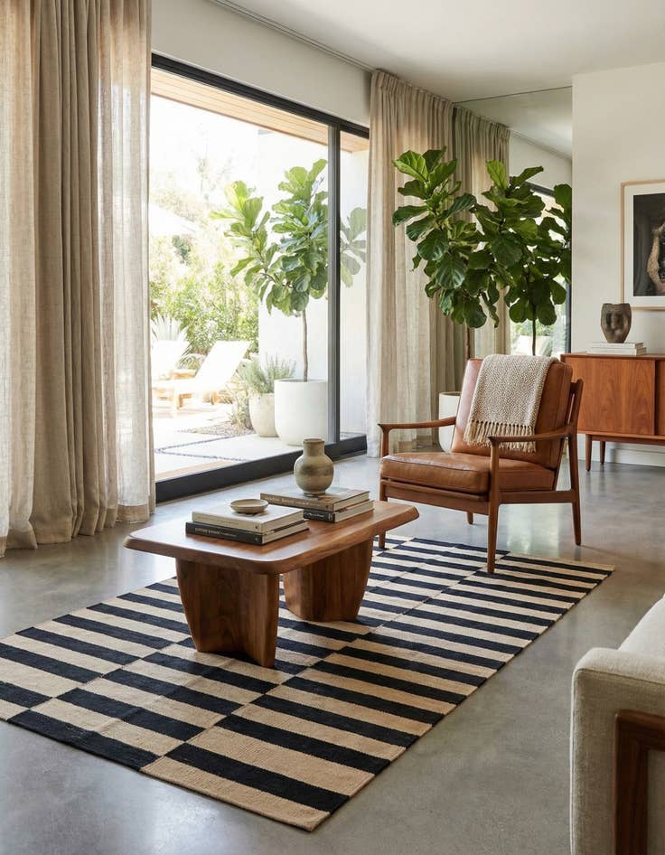 Detail image of 4' 2 x 5' 9  Hand Woven Kilim Modern Wool Rug