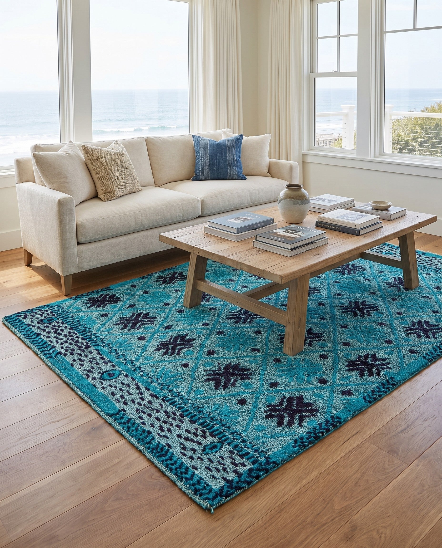 5' 6 x 8' Hand Knotted Darya Wool Rug