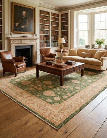 6' 9 x 10' 2 Hand Knotted Peshawar Ziegler Rug
