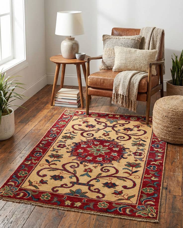 Detail image of 2' 9 x 4' Hand Knotted Kazak Rug